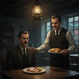 Sentado frente una ración de pavo de nochebuena, y el camarero se acerca con un cachopo navideño