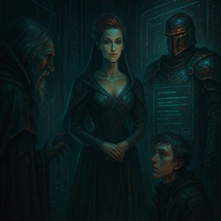 Lady Meta los recibió en una sala minimalista