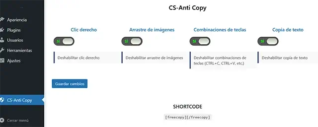 entrar al panel a la configuración
